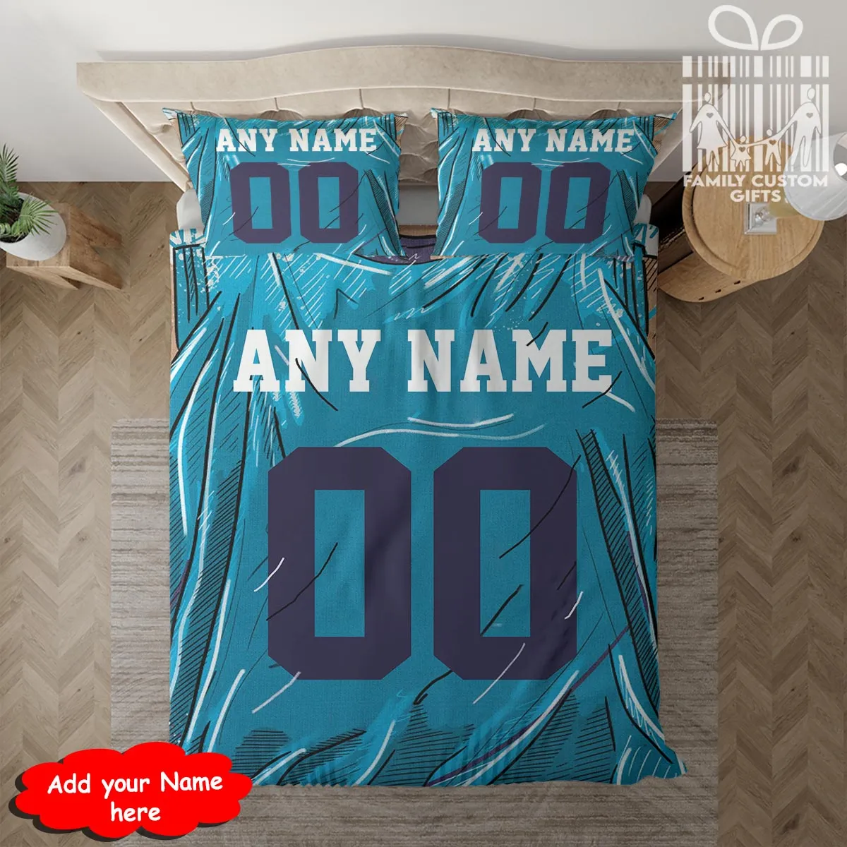 Custom Quilt Sets Charlotte Jersey Personalized Basketball Premium Quilt Bedding for Men Women