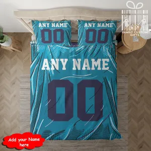 Custom Quilt Sets Charlotte Jersey Personalized Basketball Premium Quilt Bedding for Men Women