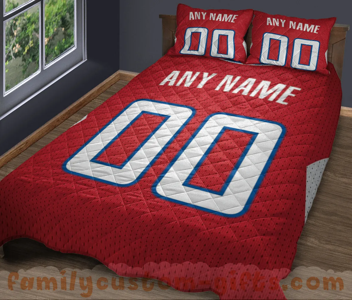 Custom Quilt Sets Los Angeles Jersey Personalized Basketball Premium Quilt Bedding for Men Women