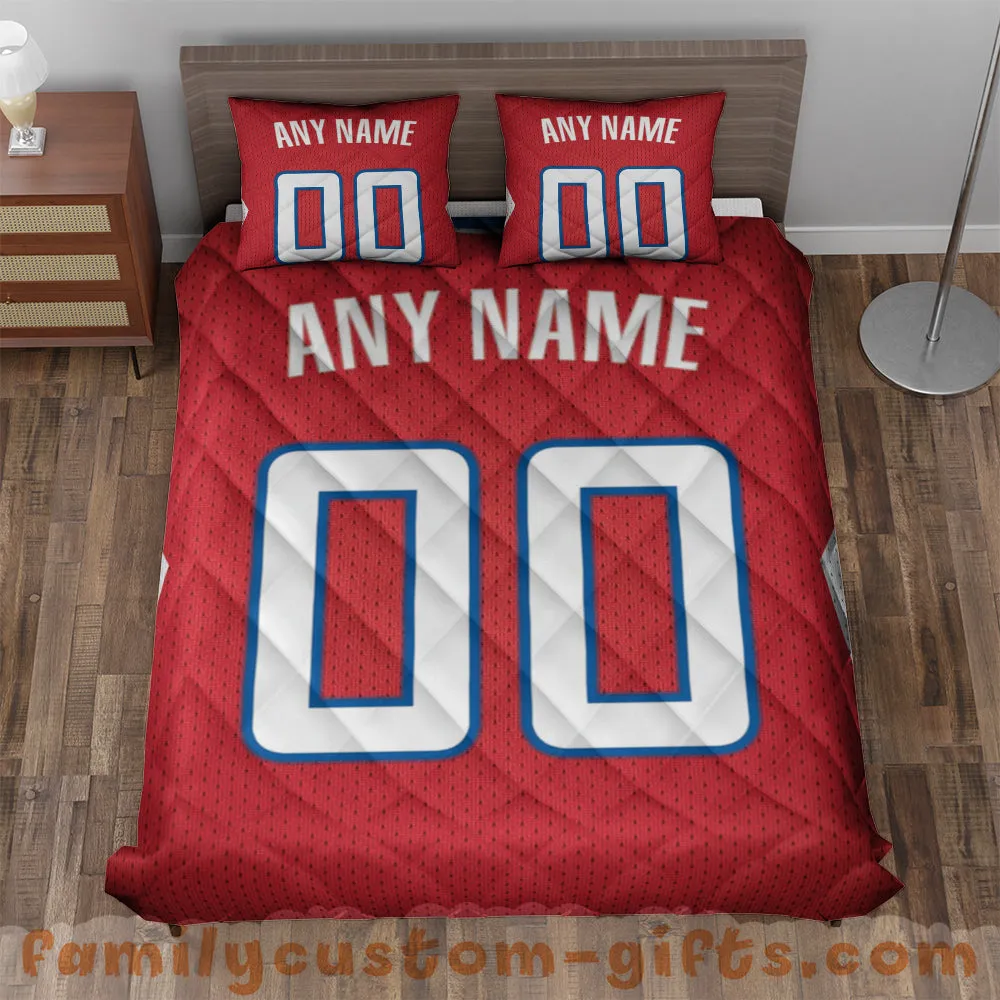 Custom Quilt Sets Los Angeles Jersey Personalized Basketball Premium Quilt Bedding for Men Women