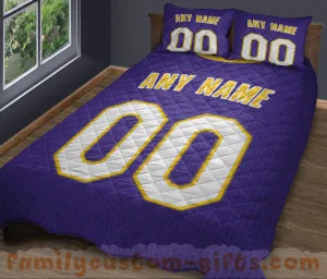 Custom Quilt Sets Los Angeles Jersey Personalized Basketball Premium Quilt Bedding for Men Women