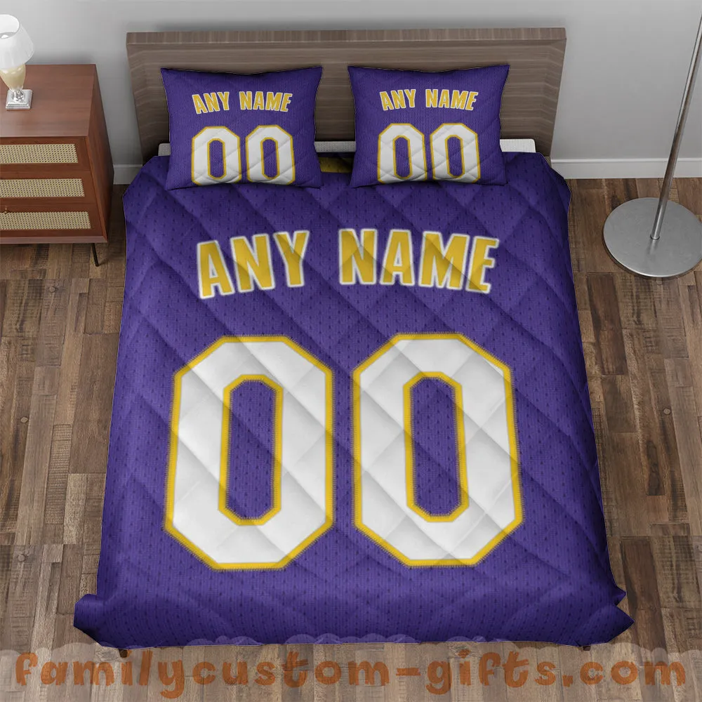 Custom Quilt Sets Los Angeles Jersey Personalized Basketball Premium Quilt Bedding for Men Women