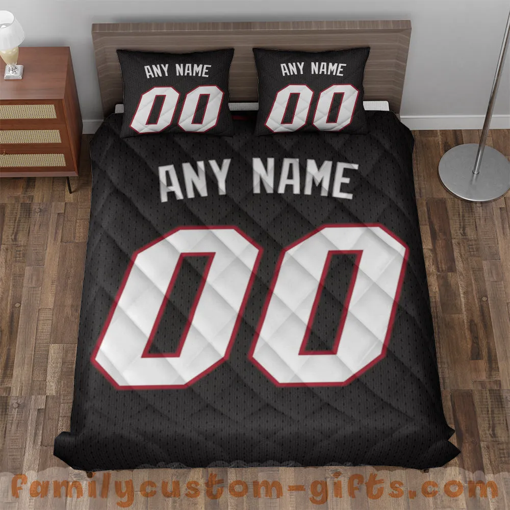 Custom Quilt Sets Miami Jersey Personalized Basketball Premium Quilt Bedding for Boys Girls Men Women