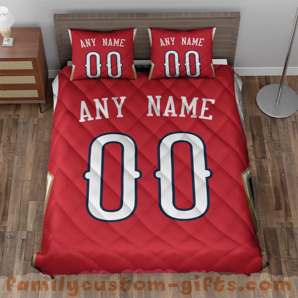 Custom Quilt Sets New Orleans Jersey Personalized Basketball Premium Quilt Bedding for Men Women