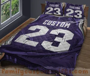 Custom Quilt Sets Sacramento Jersey Personalized Basketball Premium Quilt Bedding for Men Women
