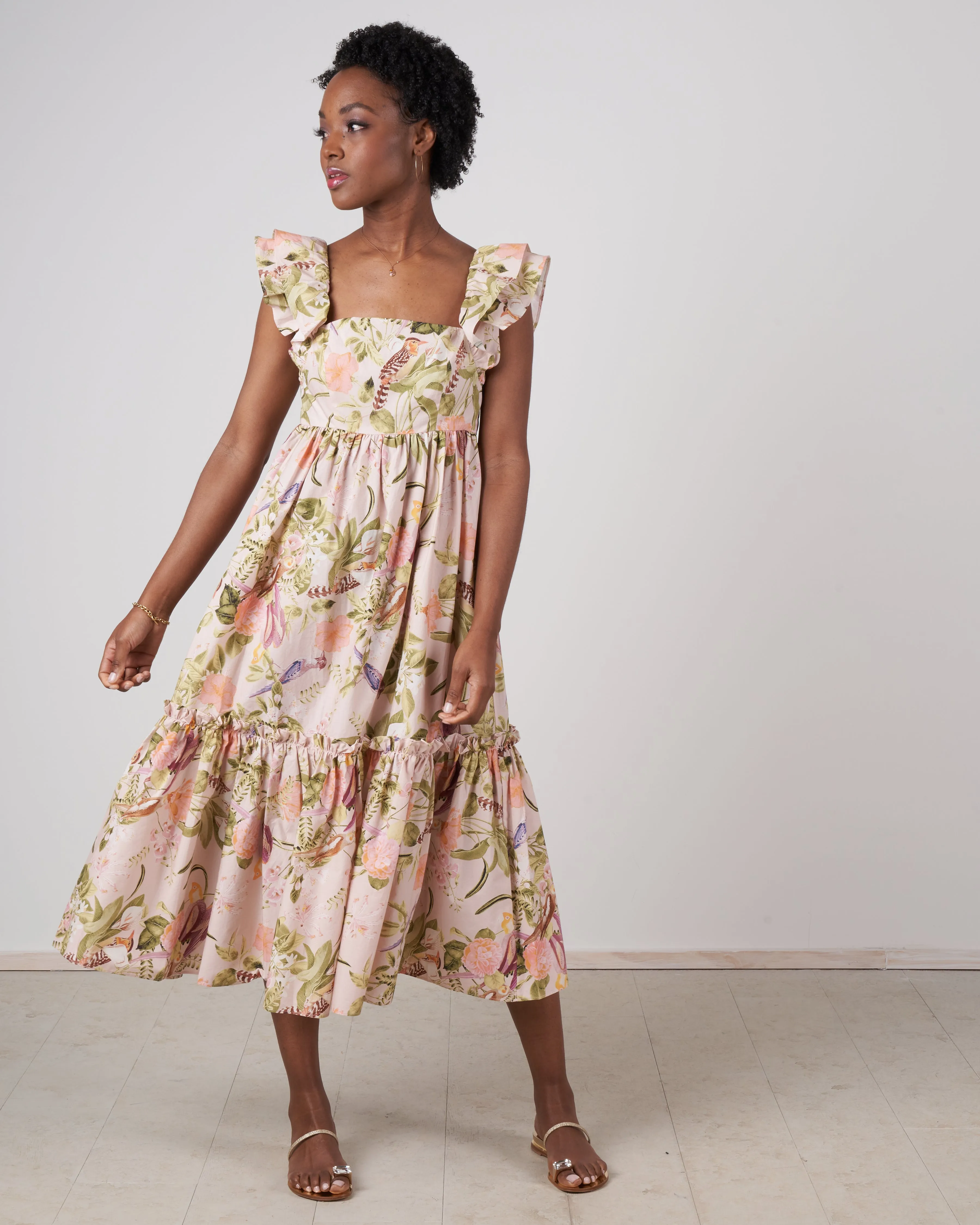 darby dress - tropical bird blush