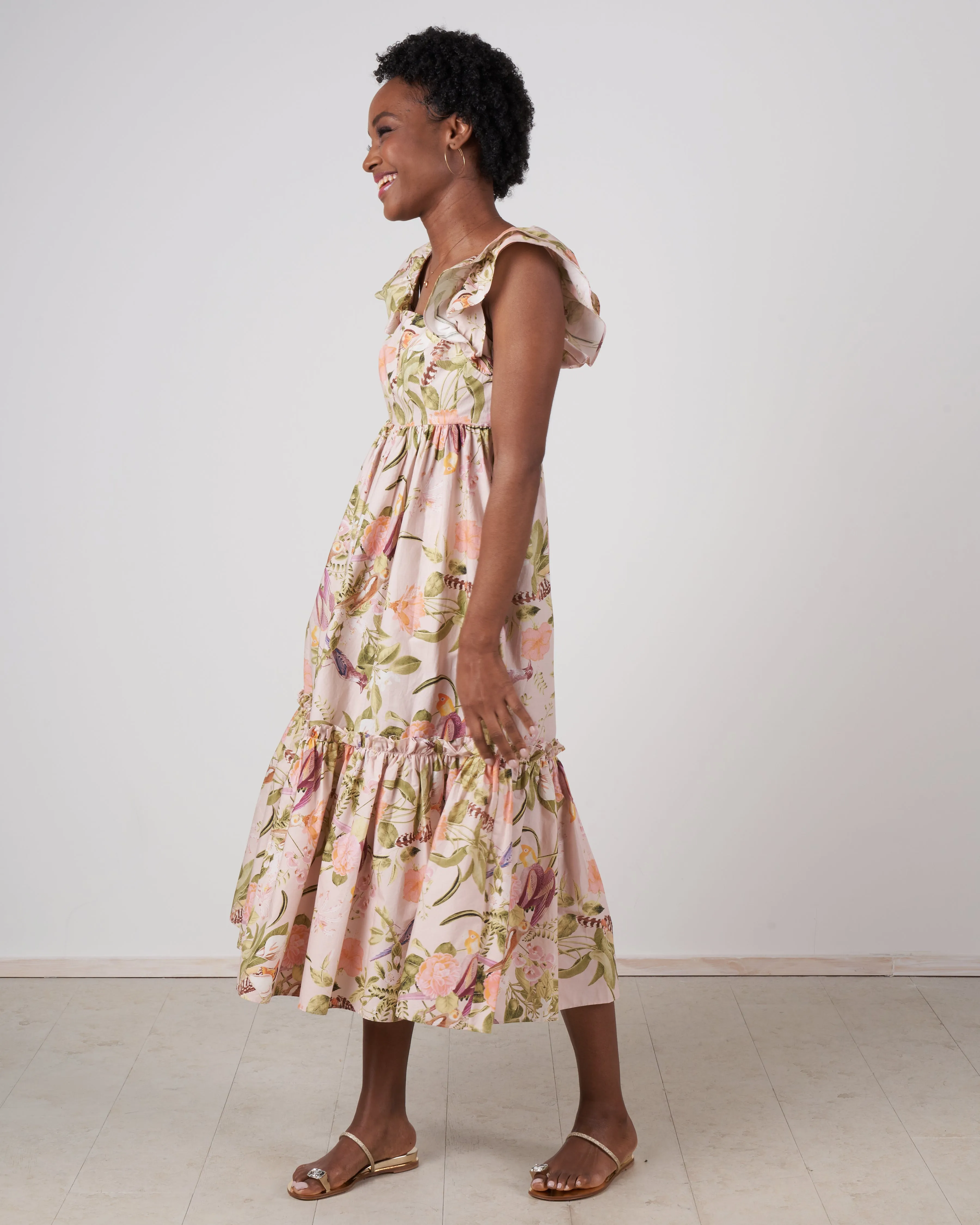 darby dress - tropical bird blush