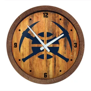 Denver Nuggets: Logo - "Faux" Barrel Top Clock