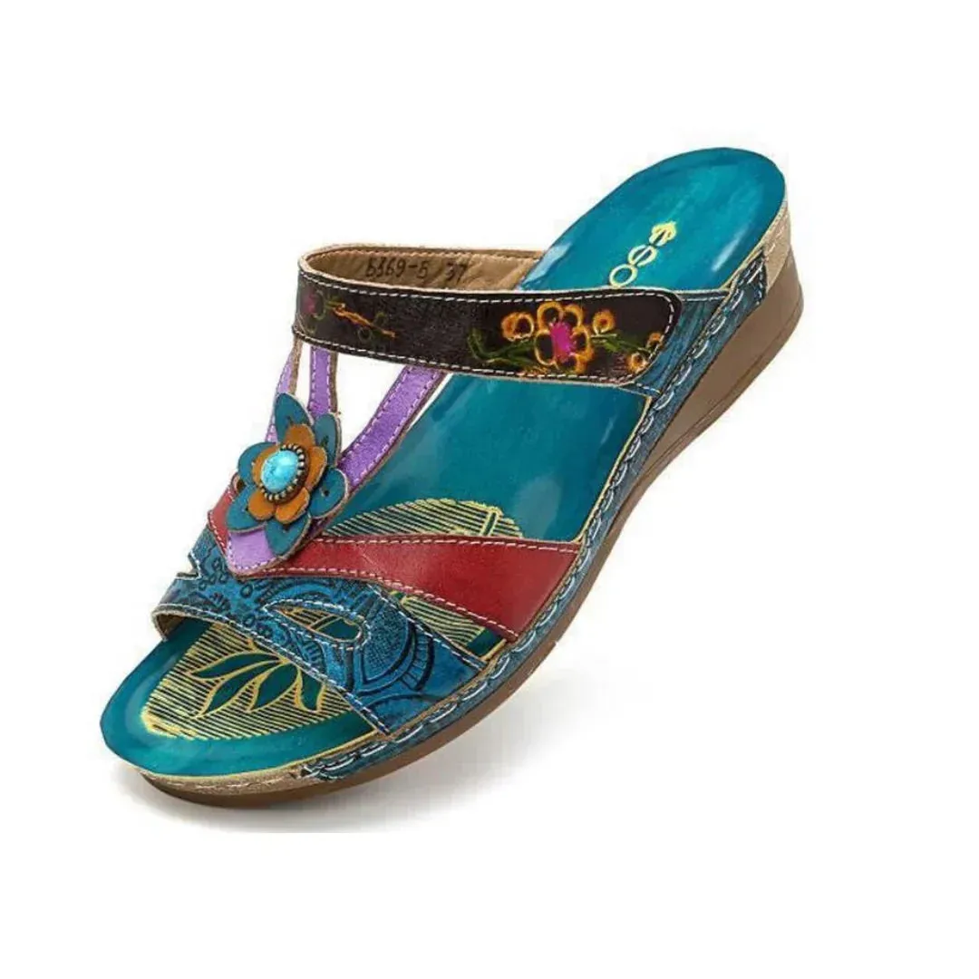 Dolly™ | Boho Floral Slip-on Sandals