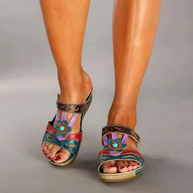 Dolly™ | Boho Floral Slip-on Sandals