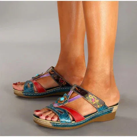 Dolly™ | Boho Floral Slip-on Sandals