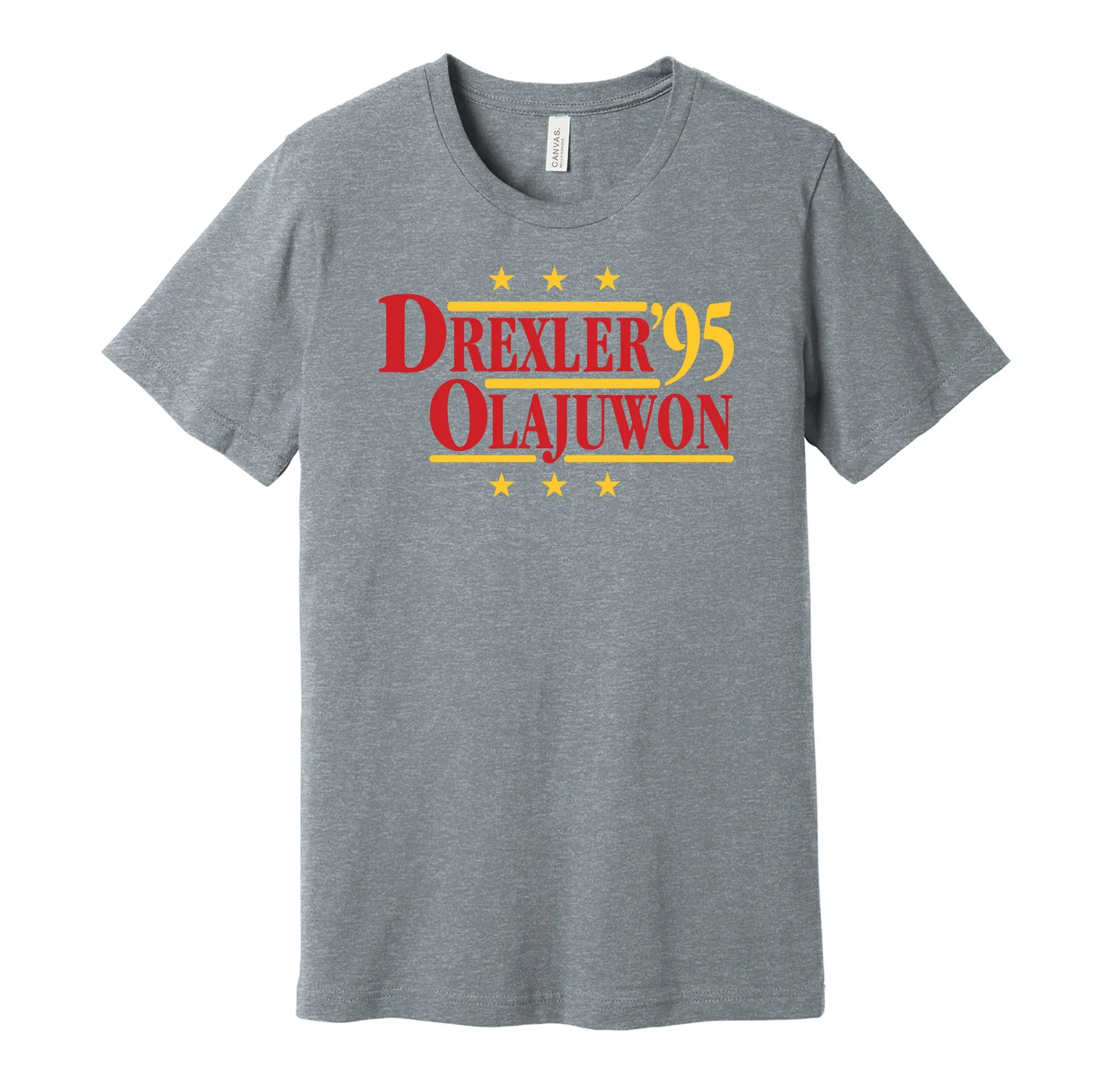 Drexler & Olajuwon '95 - Houston Basketball Legends Political Campaign Parody T-Shirt - Hyper Than Hype Shirts