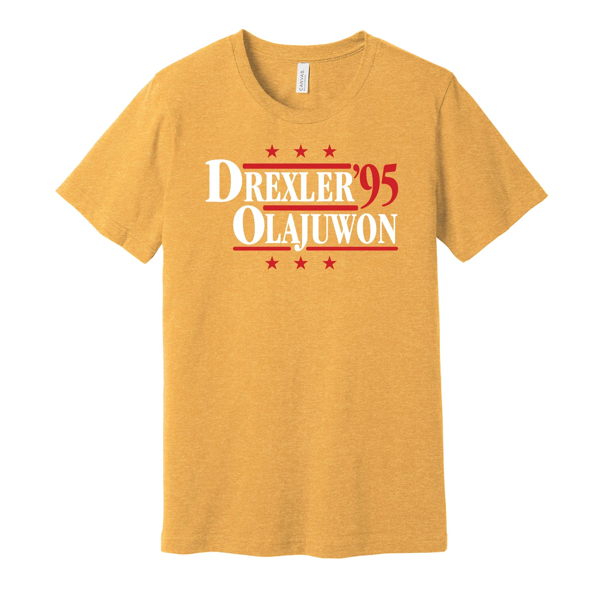 Drexler & Olajuwon '95 - Houston Basketball Legends Political Campaign Parody T-Shirt - Hyper Than Hype Shirts