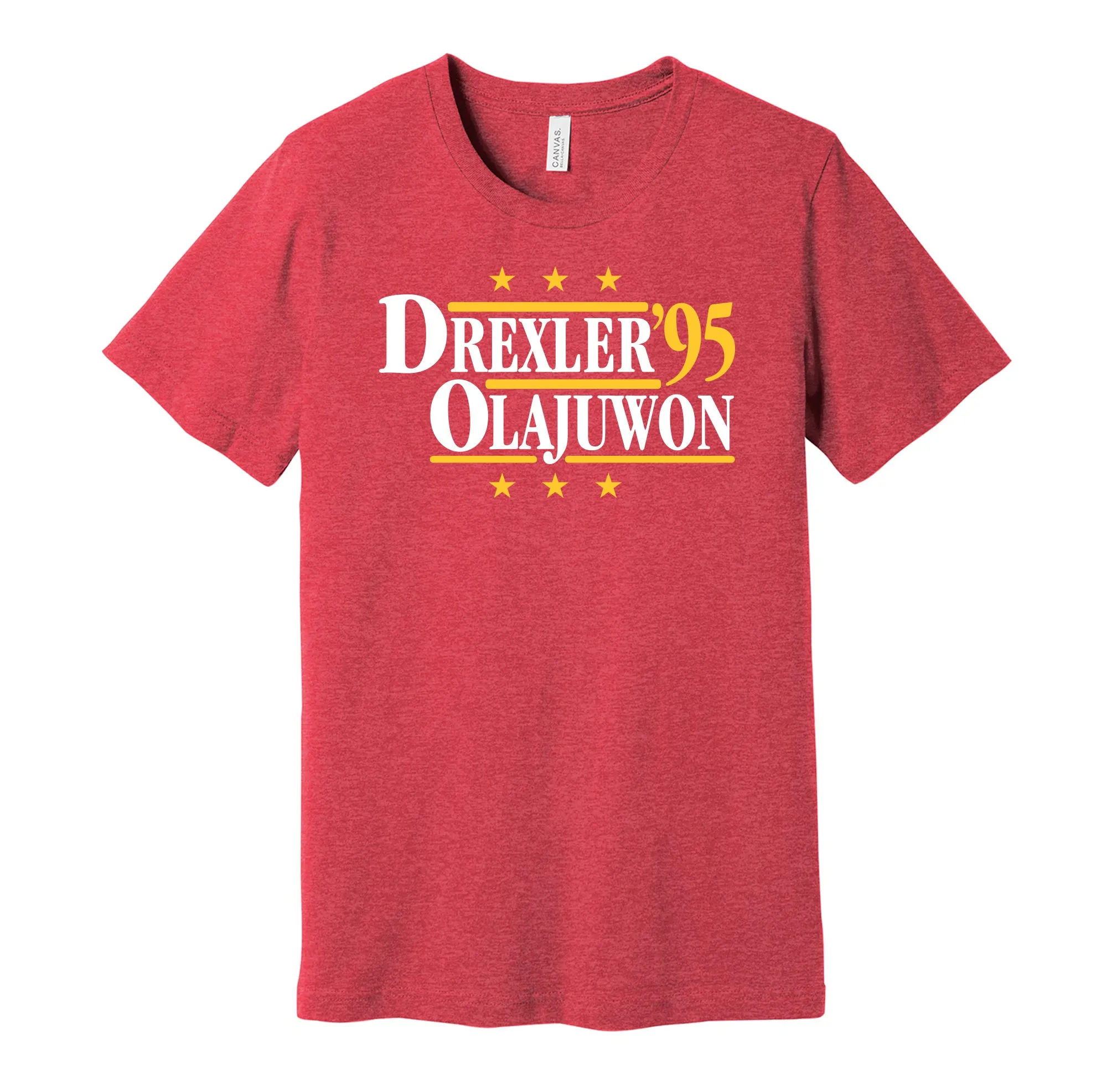 Drexler & Olajuwon '95 - Houston Basketball Legends Political Campaign Parody T-Shirt - Hyper Than Hype Shirts