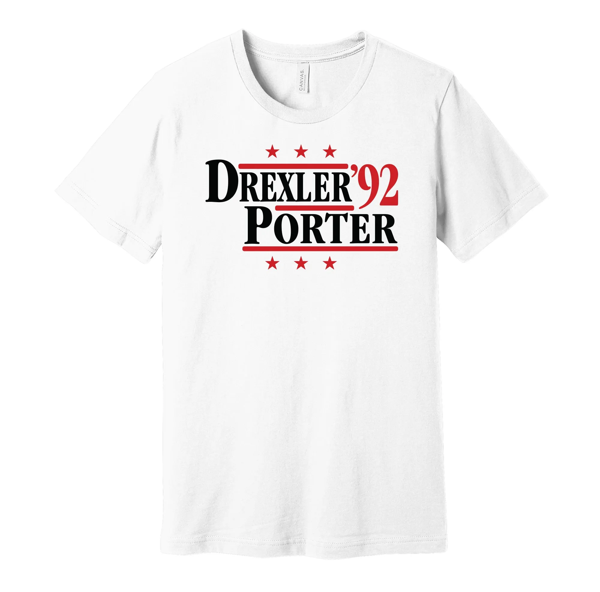 Drexler & Porter '92 - Portland Basketball Legends Political Campaign Parody T-Shirt - Hyper Than Hype Shirts