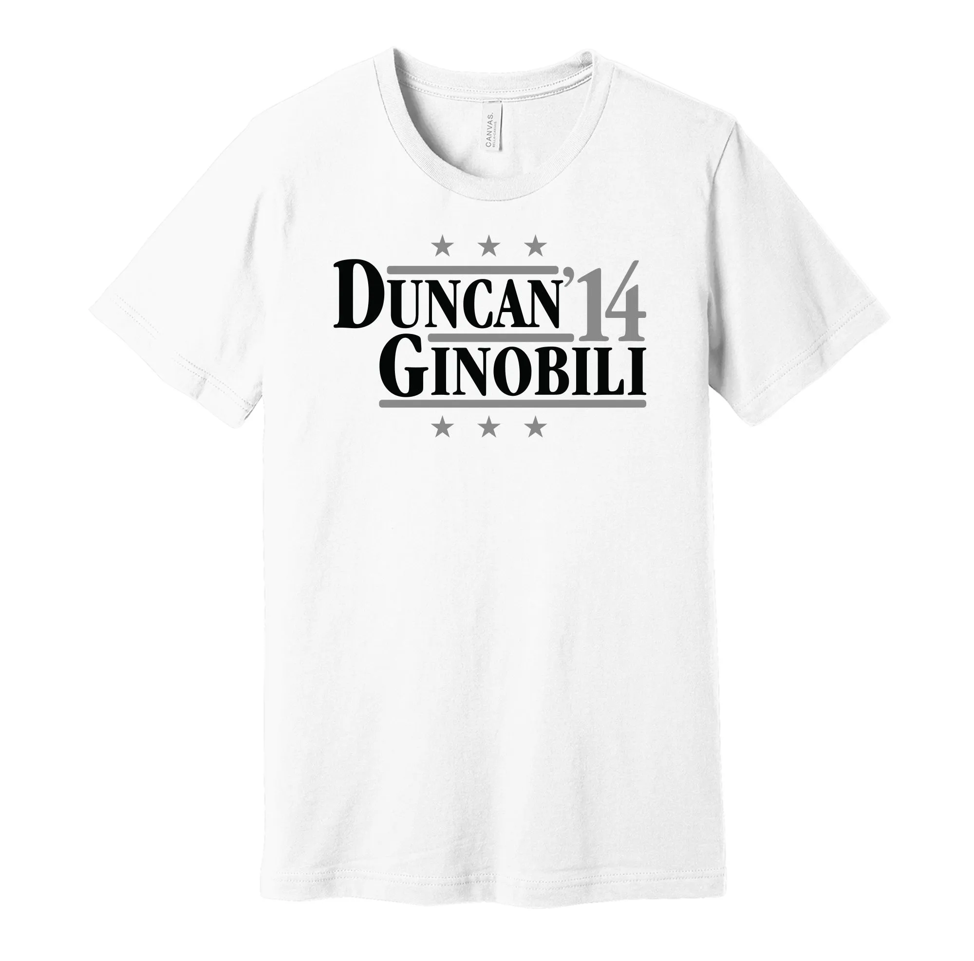 Duncan & Ginobili '14 - San Antonio Basketball Legends Political Campaign Parody T-Shirt - Hyper Than Hype Shirts