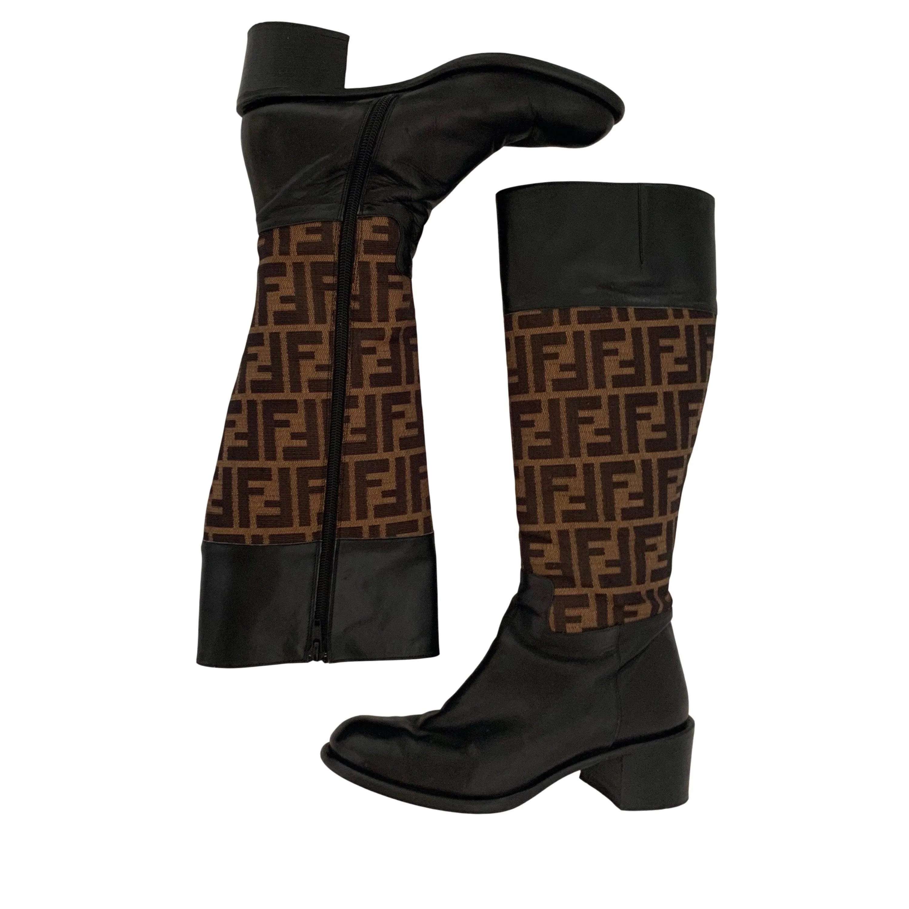 Fendi Logo Riding Boots