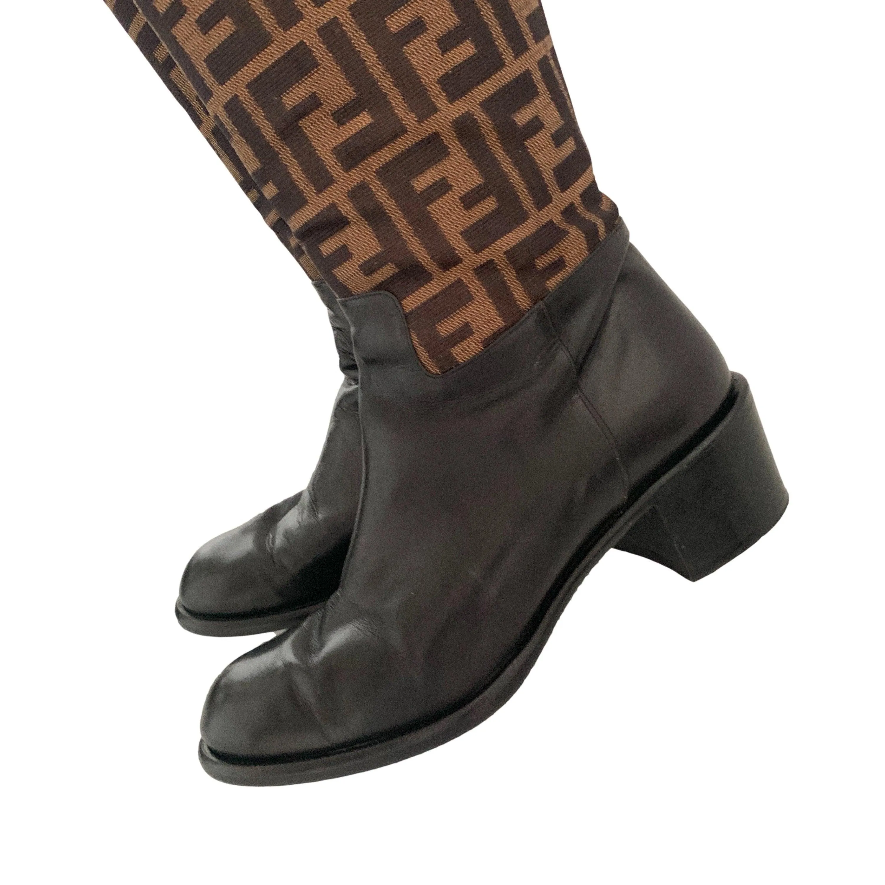 Fendi Logo Riding Boots