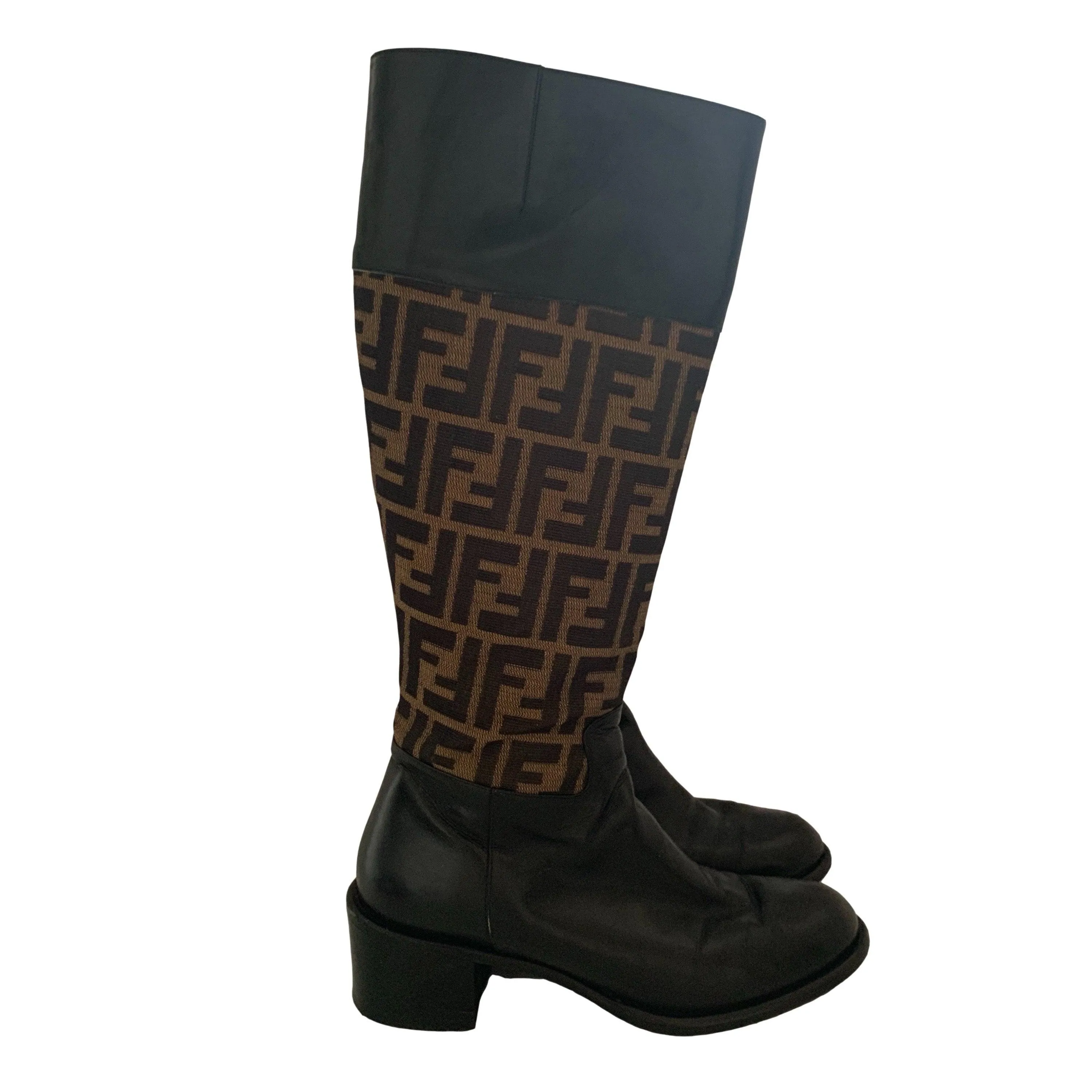 Fendi Logo Riding Boots