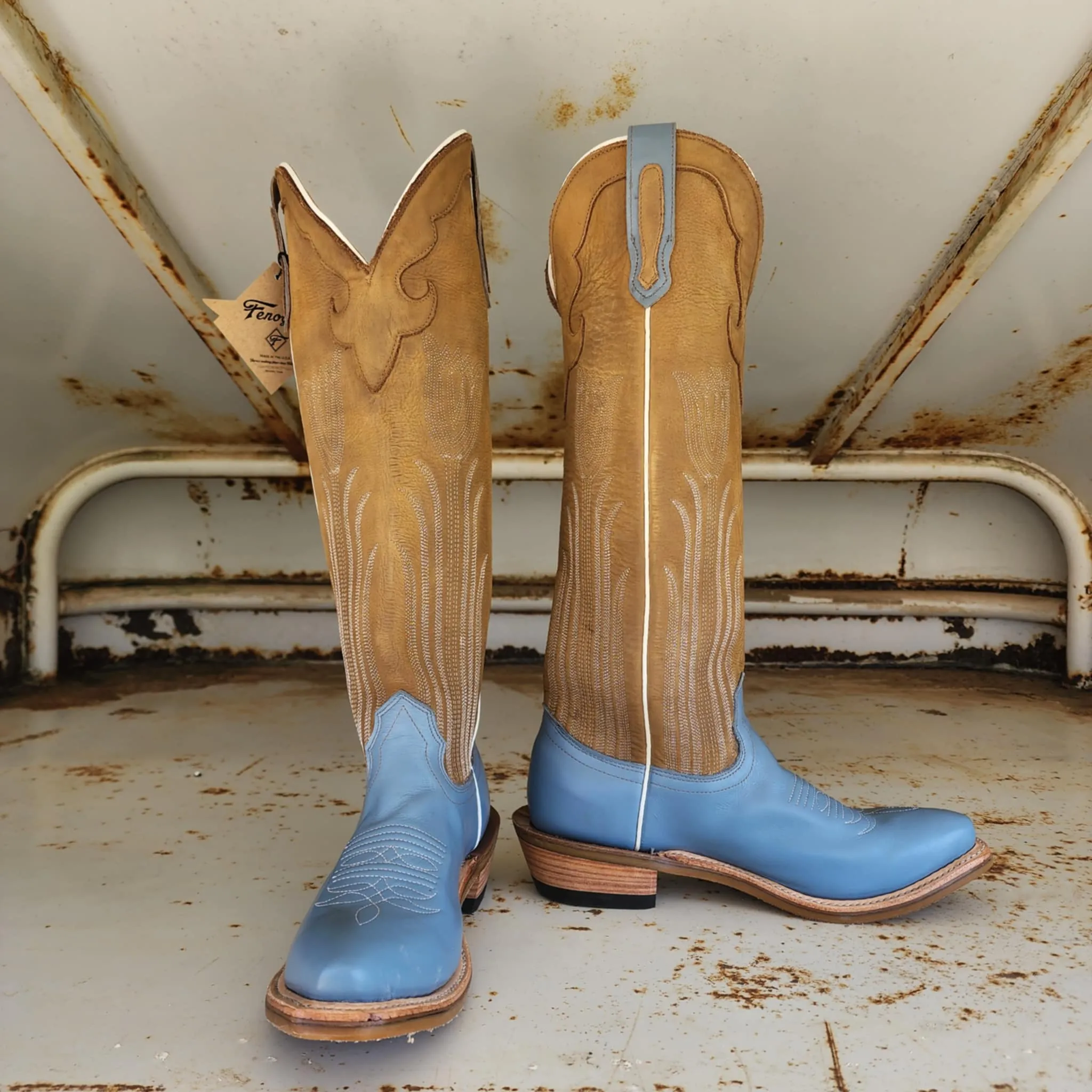 Fenoglio Picosa Creek Outfitters Special Order Boot - Carolina Blue w/ Nubuck