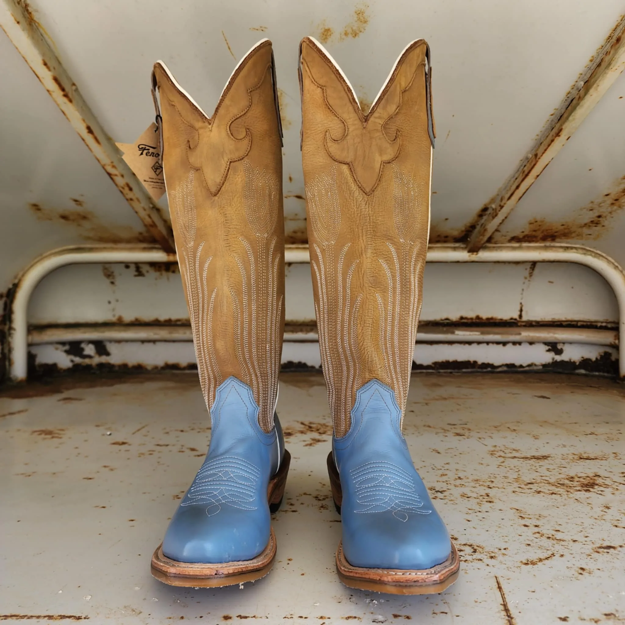 Fenoglio Picosa Creek Outfitters Special Order Boot - Carolina Blue w/ Nubuck