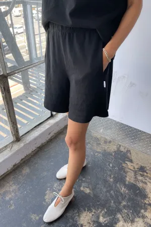 Flared Basketball Shorts in Black