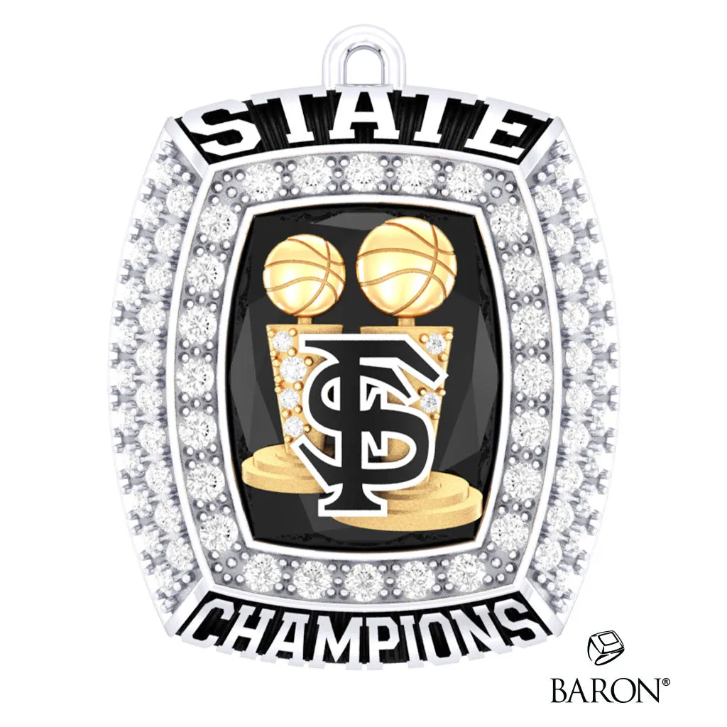 Fort Sumner High School Basketball 2024 Championship Ring Top Pendant - Design 1.6