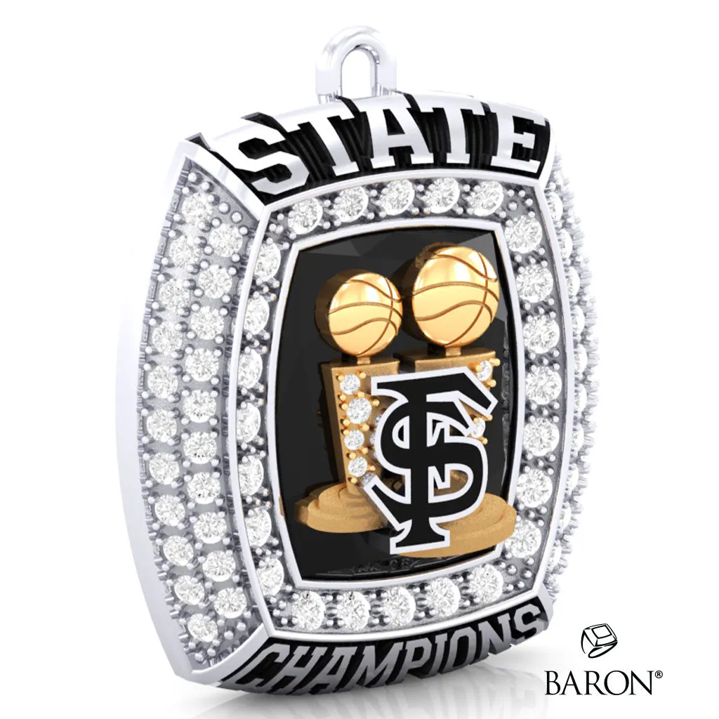 Fort Sumner High School Basketball 2024 Championship Ring Top Pendant - Design 1.6