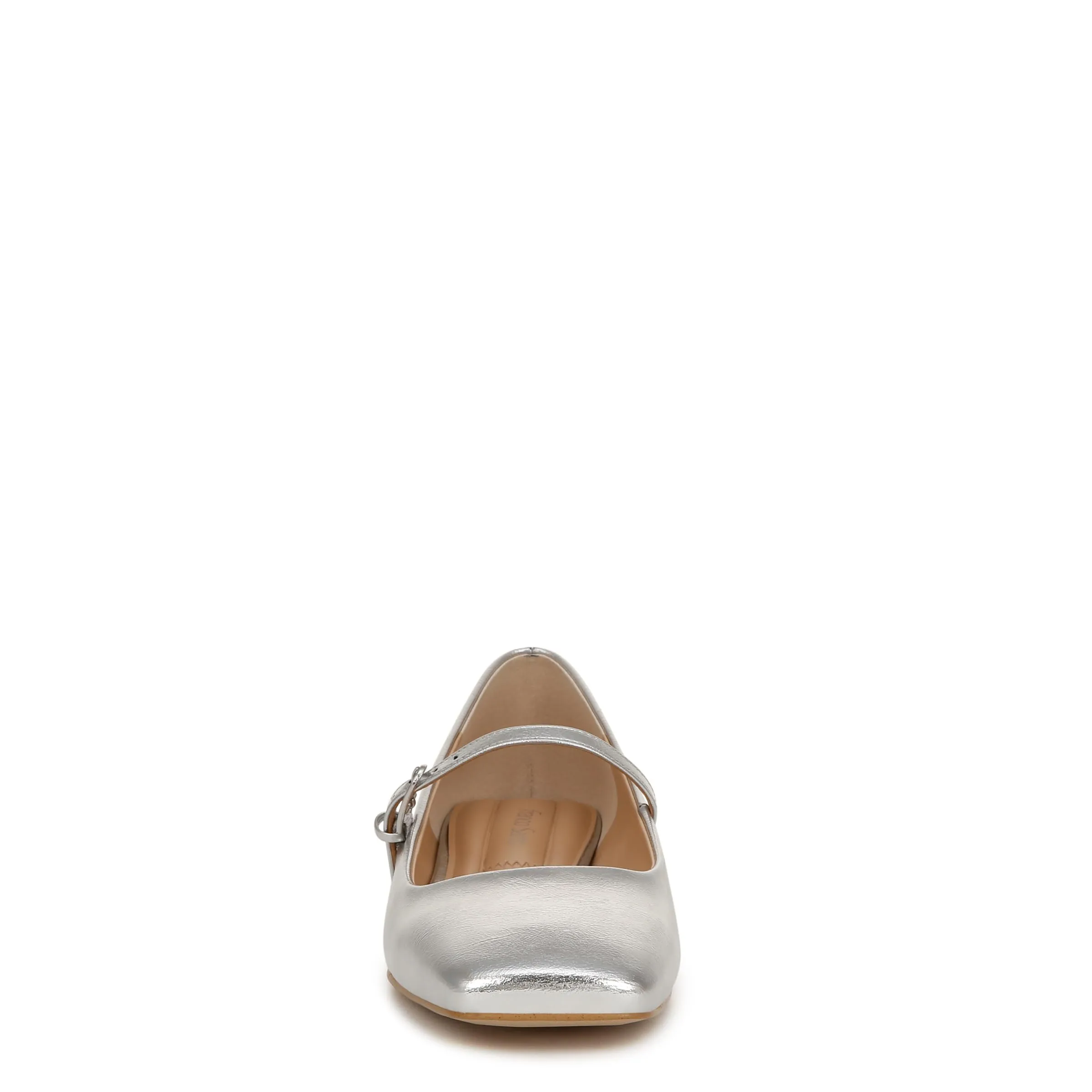 Franco Sarto Womens Tinsley Mary Jane Flats Silver Metallic 9 M