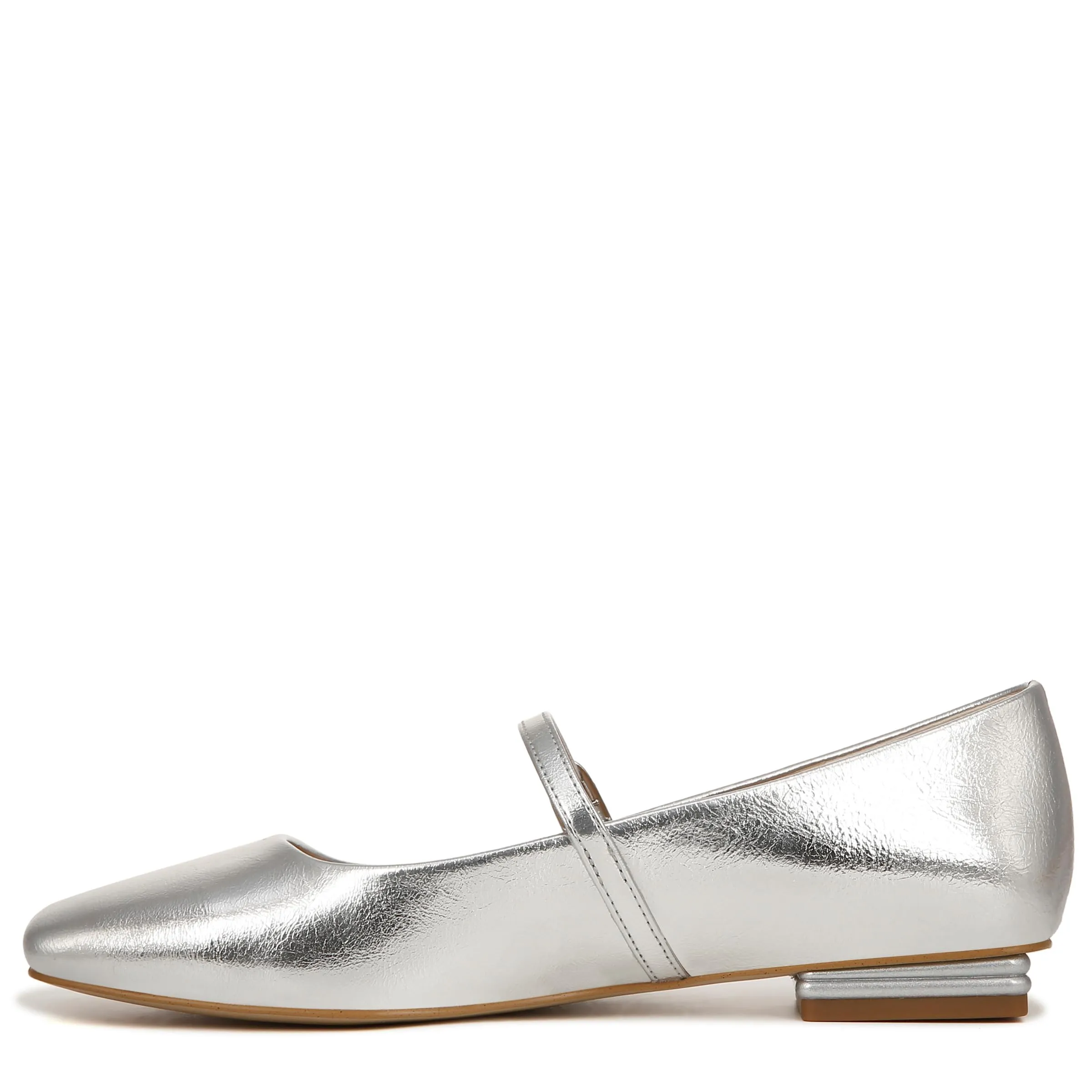 Franco Sarto Womens Tinsley Mary Jane Flats Silver Metallic 9 M