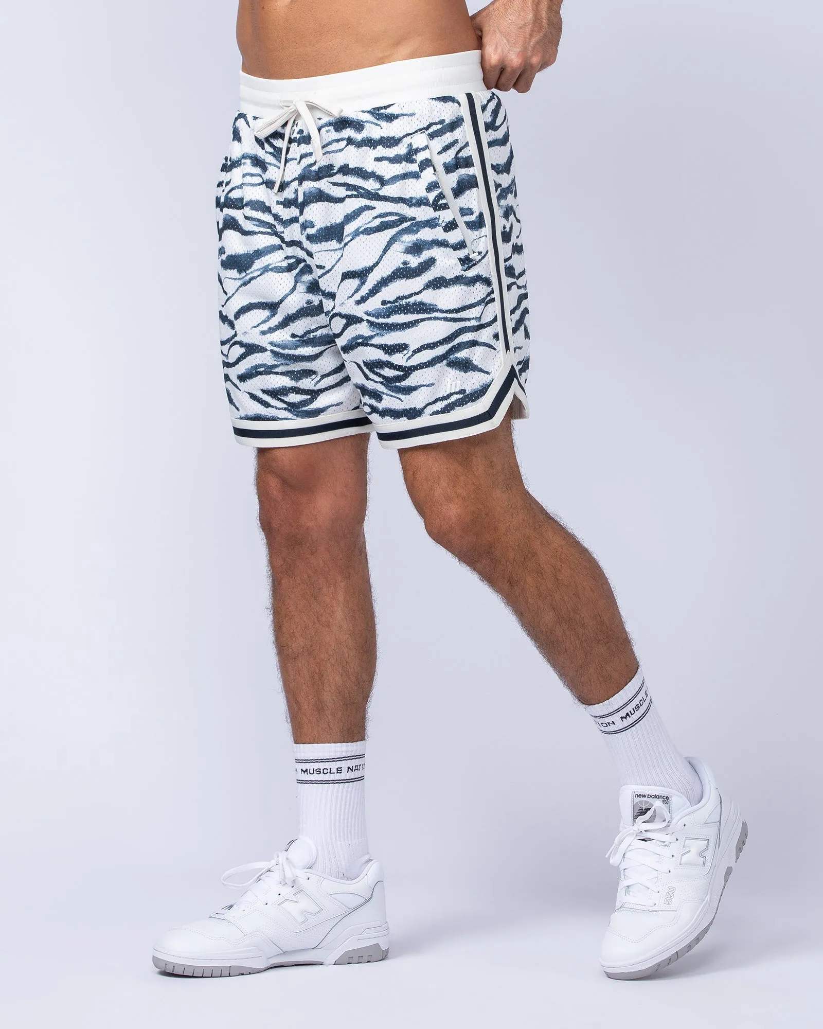 Fresh Basketball 5" Shorts - Zebra Print