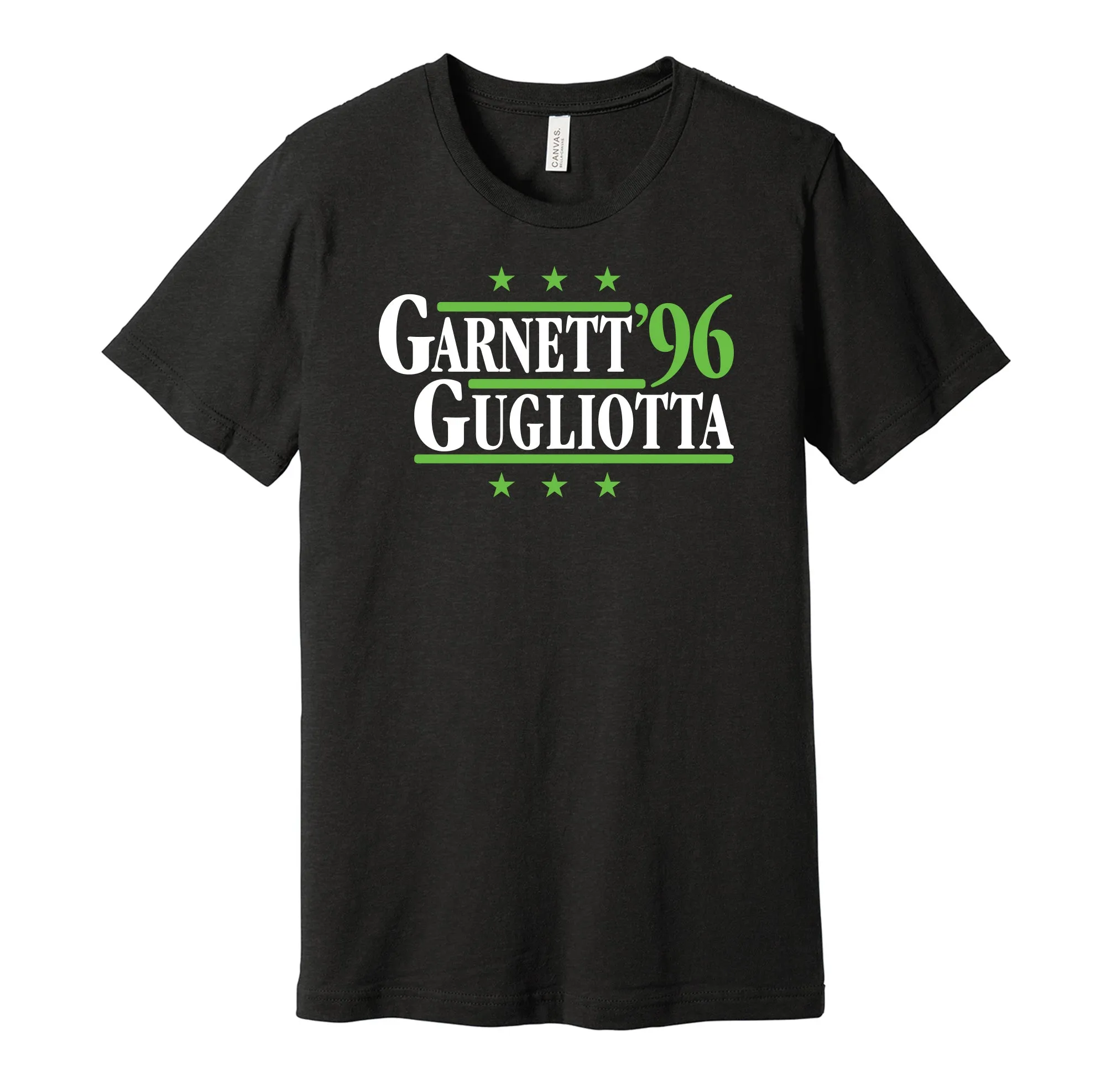 Garnett & Gugliotta '96 - Minnesota Basketball Legends Political Campaign Parody T-Shirt - Hyper Than Hype Shirts