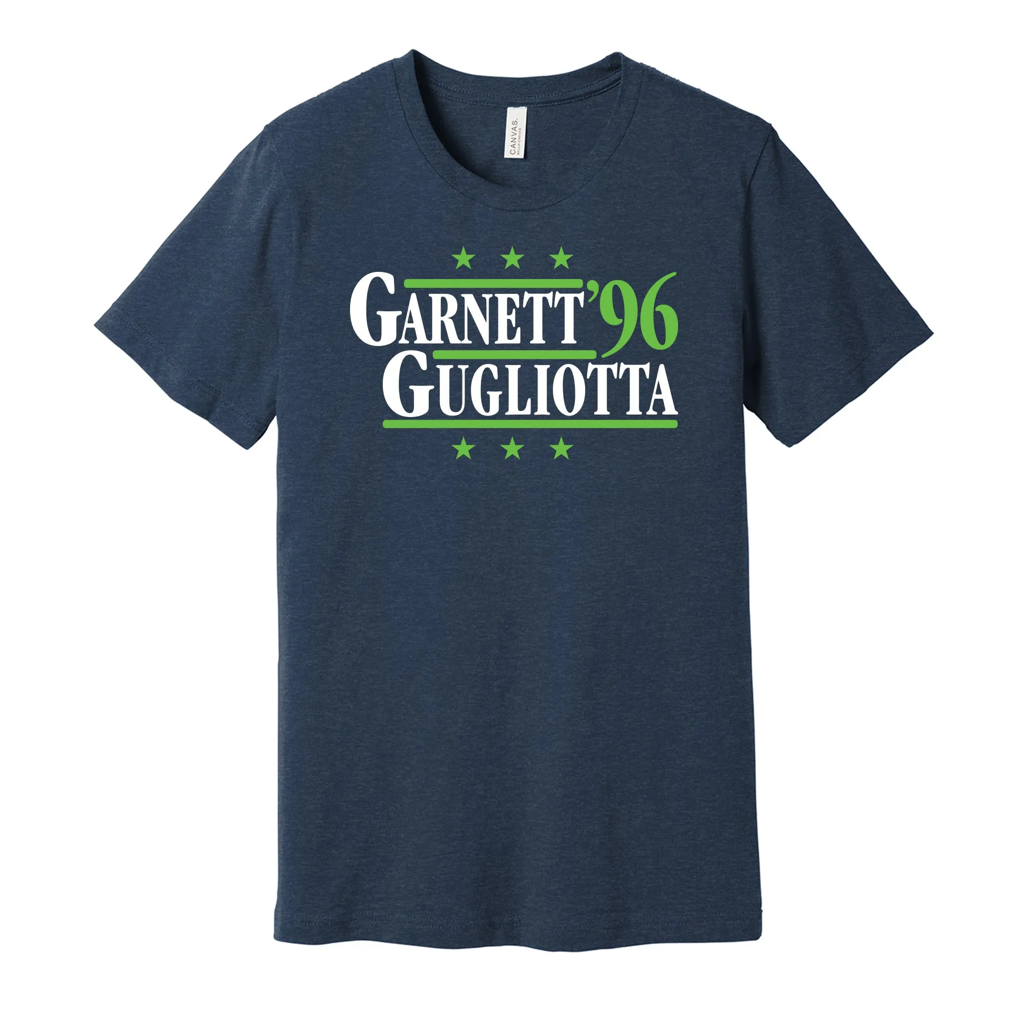 Garnett & Gugliotta '96 - Minnesota Basketball Legends Political Campaign Parody T-Shirt - Hyper Than Hype Shirts