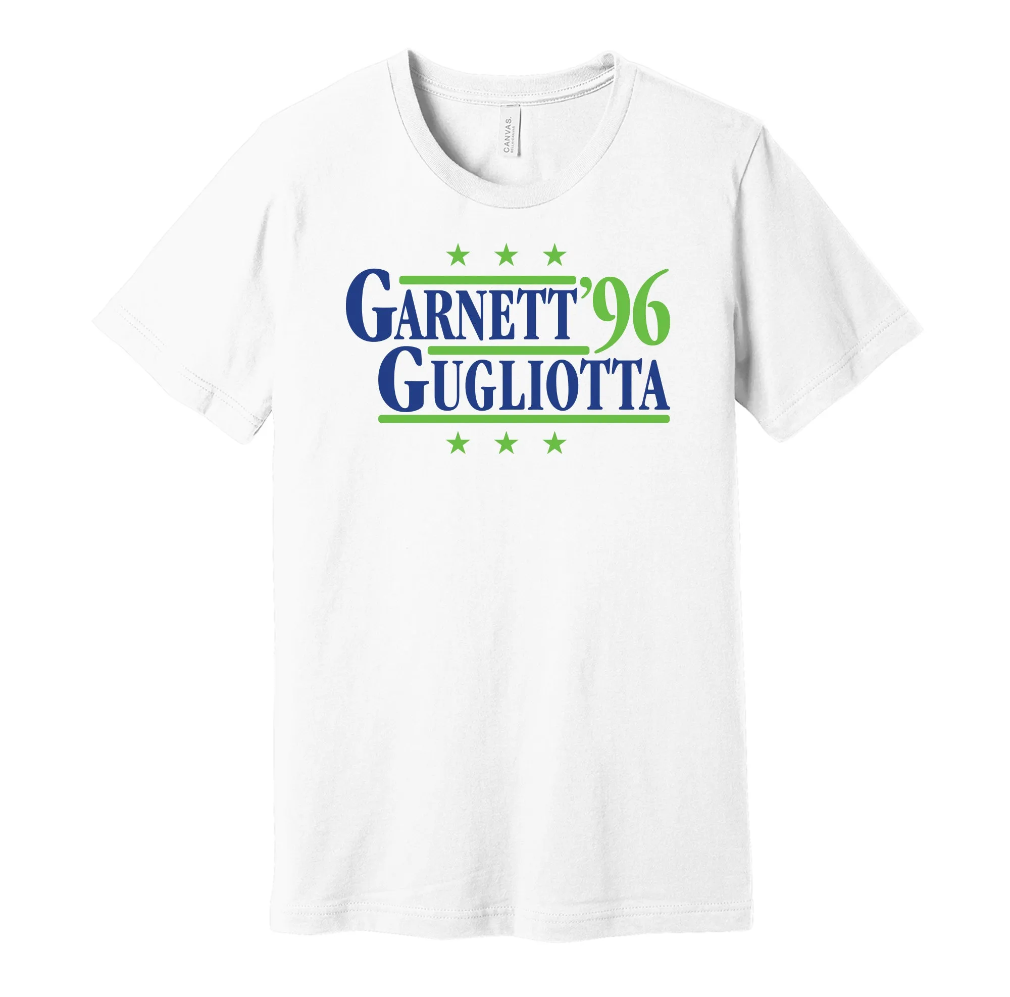 Garnett & Gugliotta '96 - Minnesota Basketball Legends Political Campaign Parody T-Shirt - Hyper Than Hype Shirts