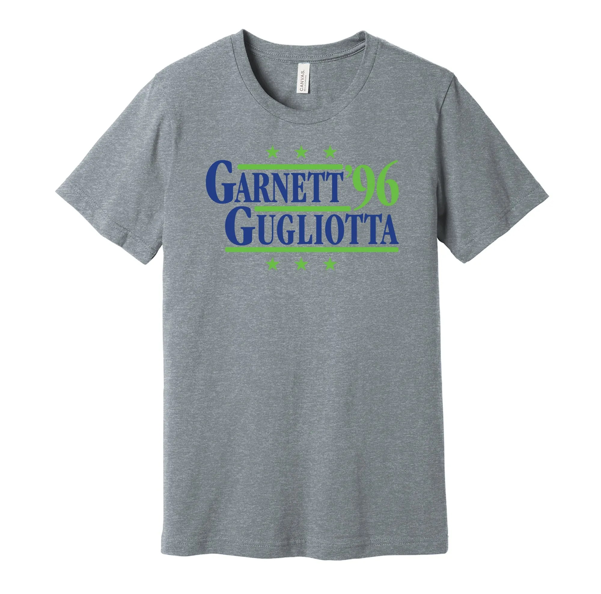 Garnett & Gugliotta '96 - Minnesota Basketball Legends Political Campaign Parody T-Shirt - Hyper Than Hype Shirts