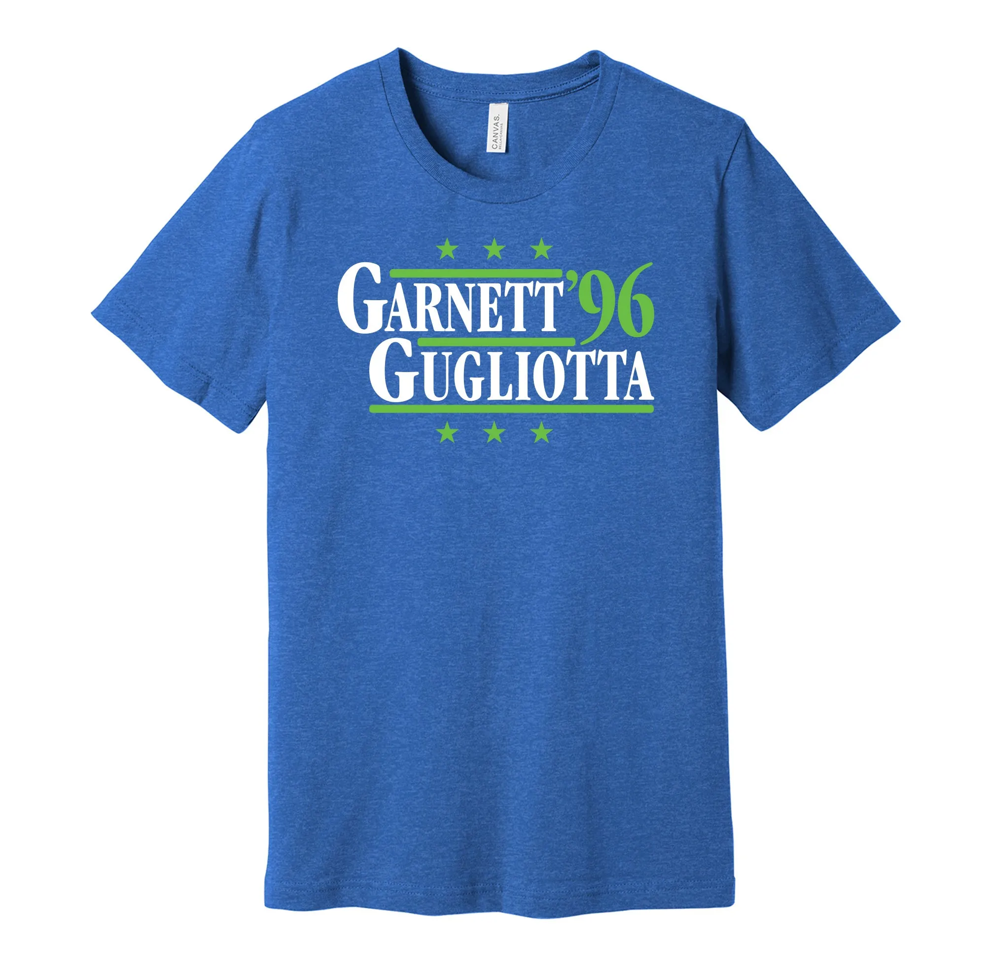 Garnett & Gugliotta '96 - Minnesota Basketball Legends Political Campaign Parody T-Shirt - Hyper Than Hype Shirts