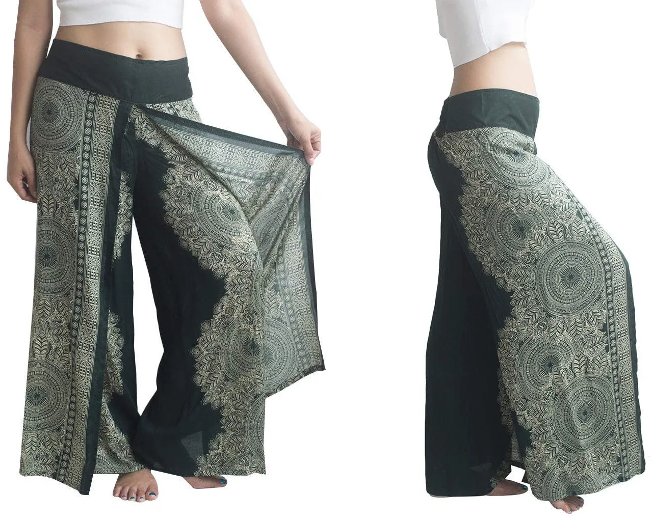 Green Wrap pants,Boho Beach pants,hippie vacation pants,Open Leg Pants,bohemian wrap around pants,boho open pants,Travel Comfy Pants,