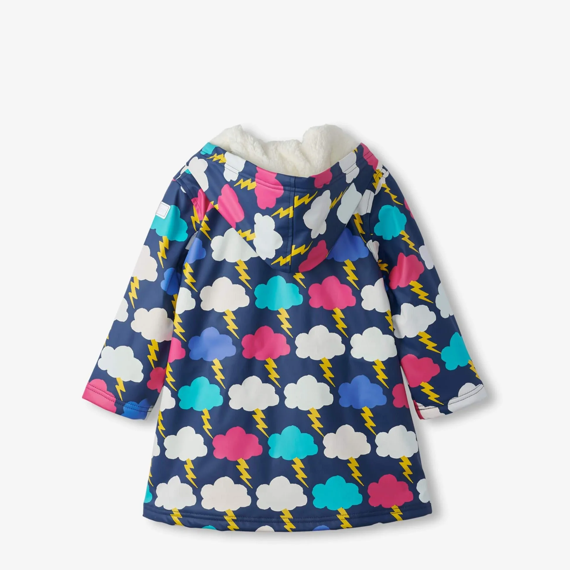 Hatley Lightning Clouds Sherpa Lined Raincoat - Size 3