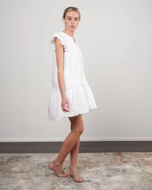 heidi heart quilt petal sleeve tiered tunic - white