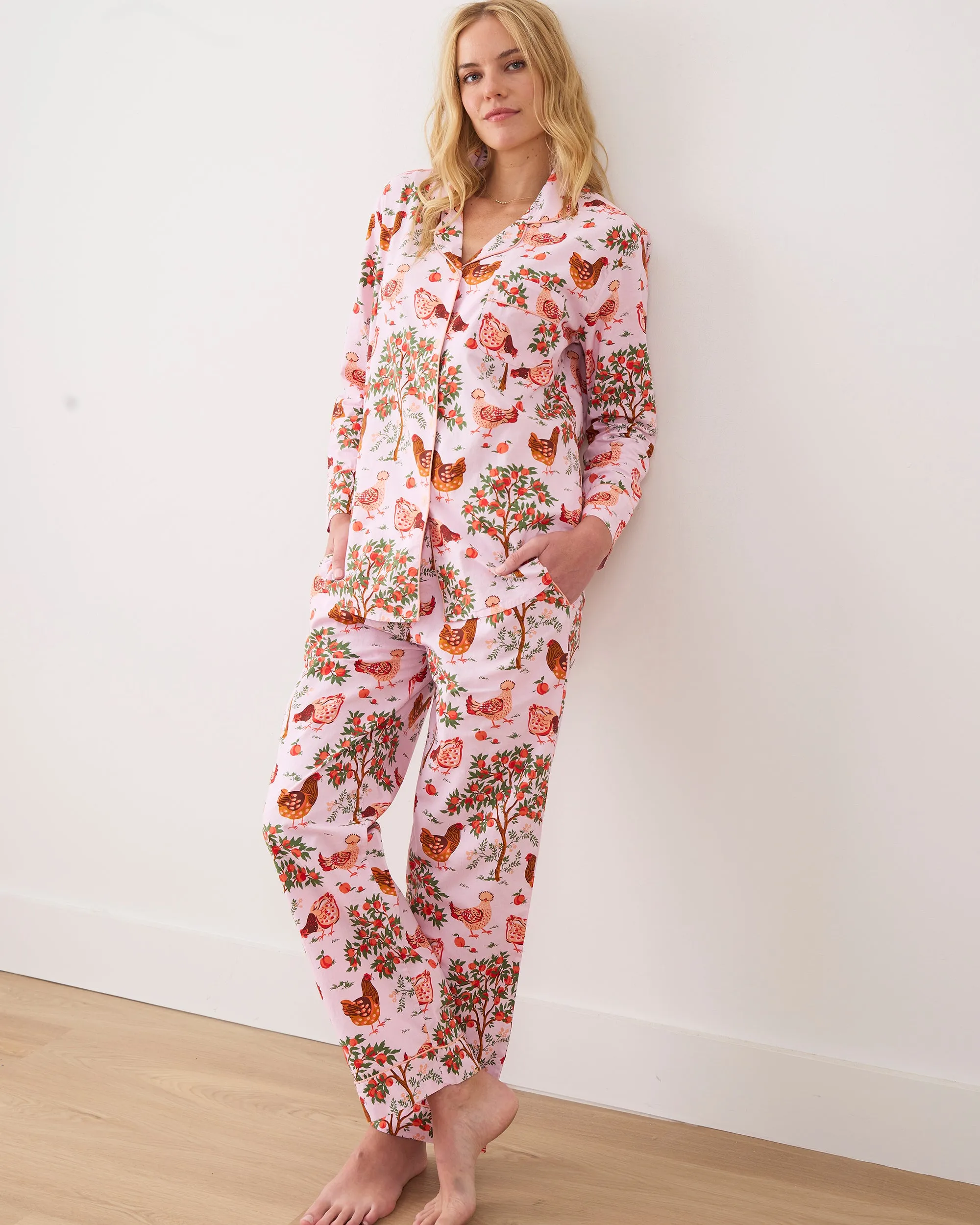 Hen House - Long PJ Set - Ballet Pink