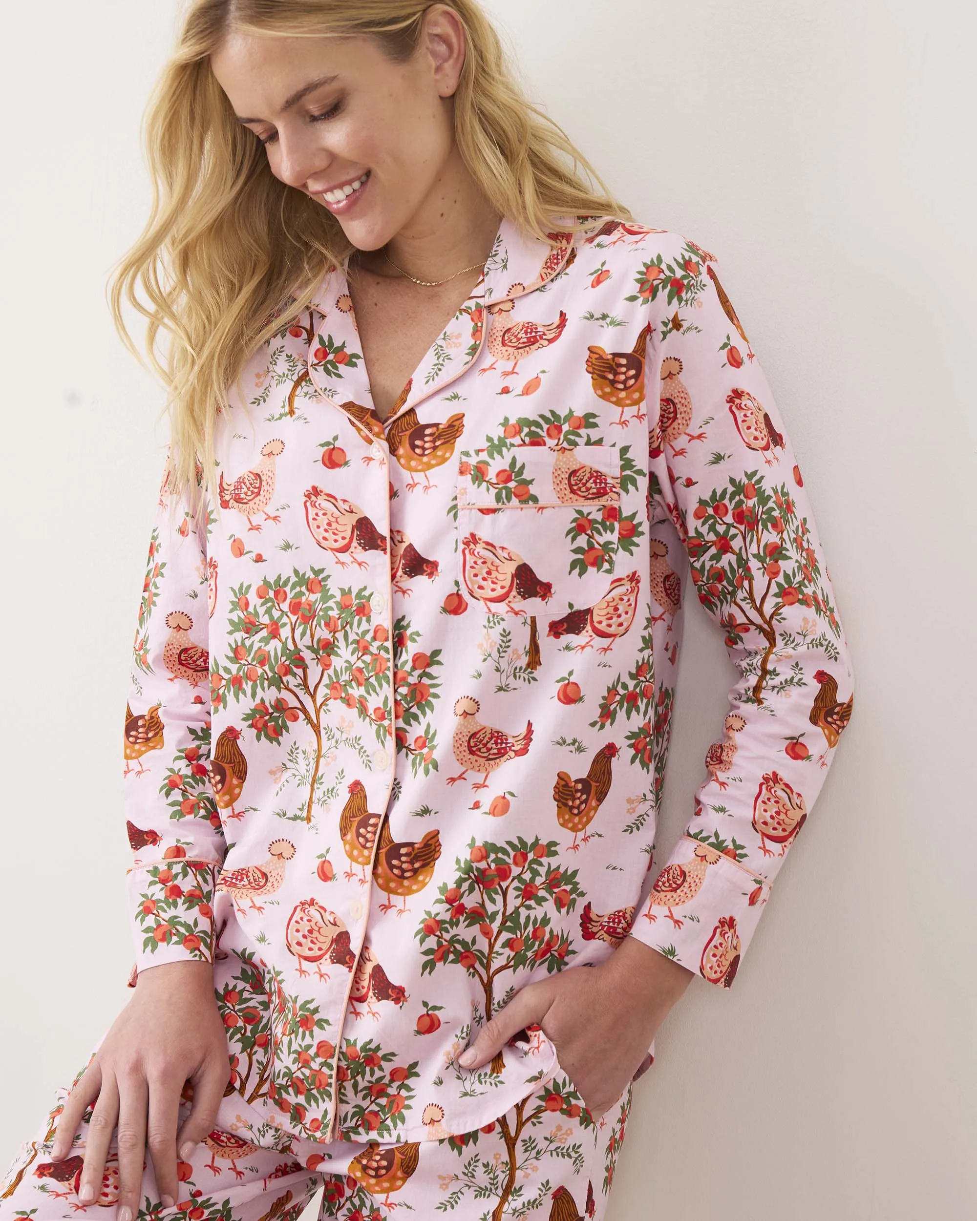Hen House - Long PJ Set - Ballet Pink