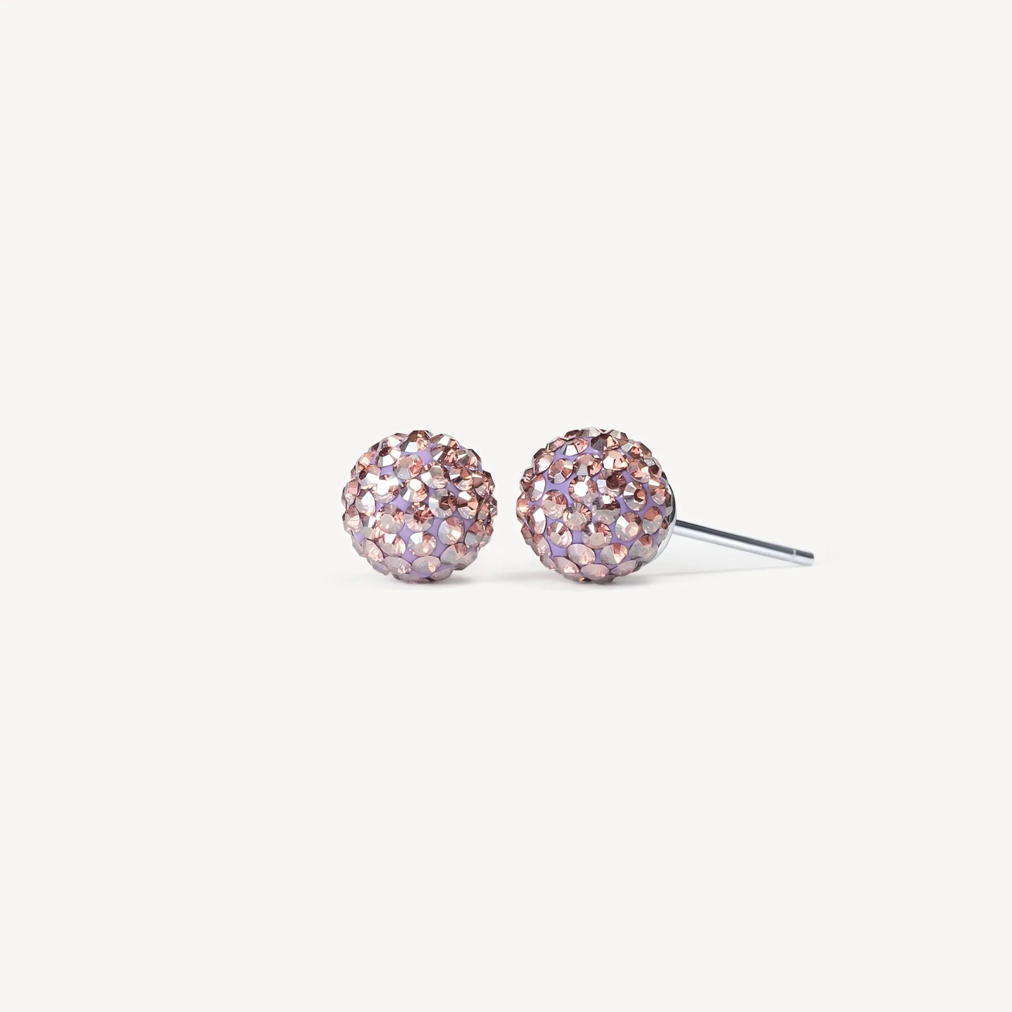 Hillberg & Berk Limited Edition Sterling Silver Tutu (8mm) Sparkle Ball Stud Earrings