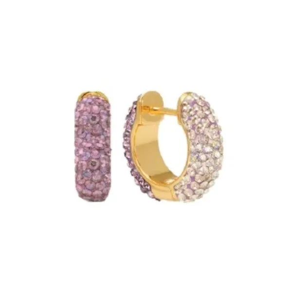 Hillberg & Berk Sterling Silver Gold Plated Ballet Slipper & Tutu Sparkle Reversible Hoop Earrings