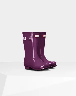 Hunter Violet Original Kids Gloss Rain Boot