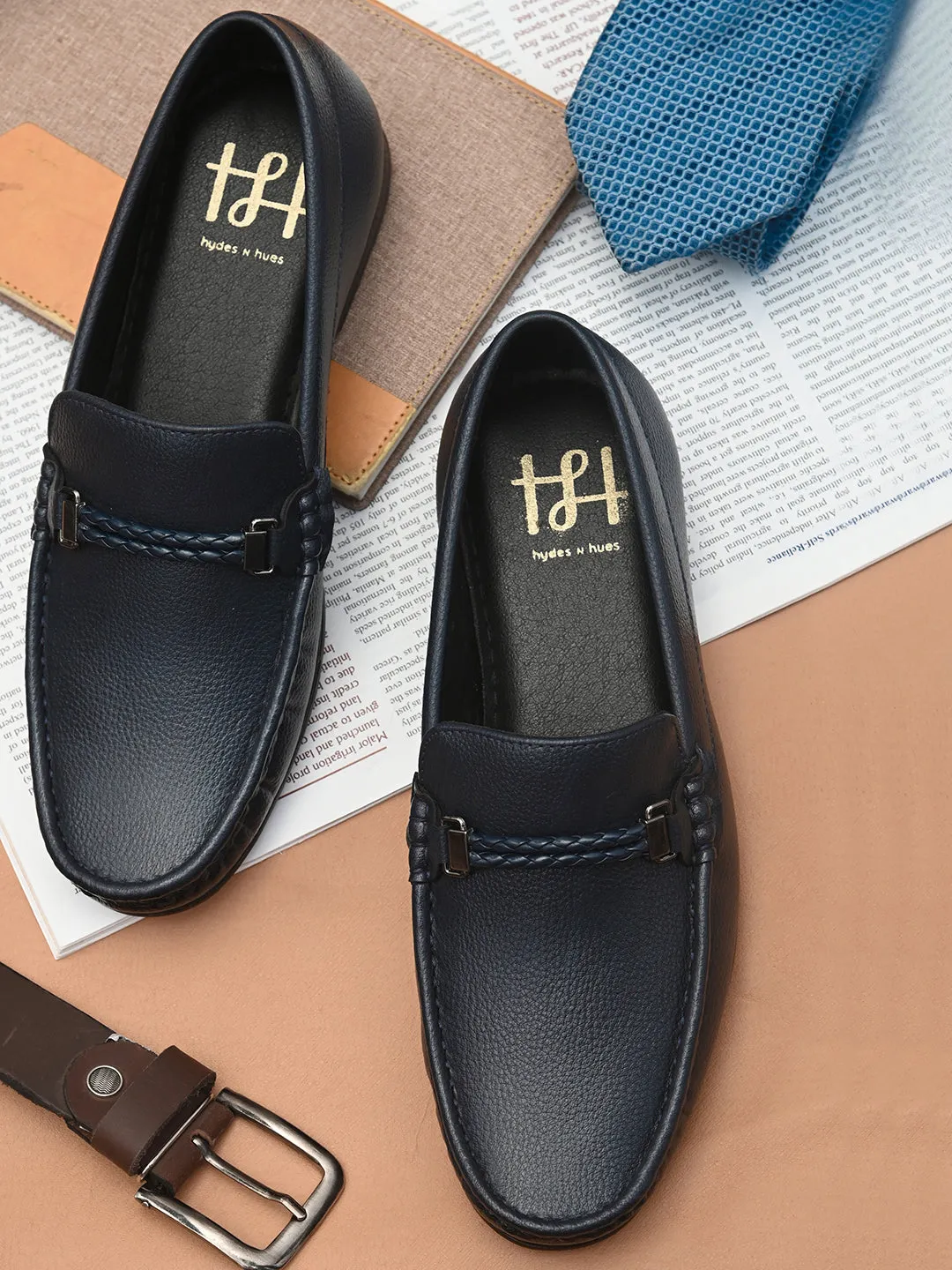 Hydes N Hues Men Blue Formal Loafers