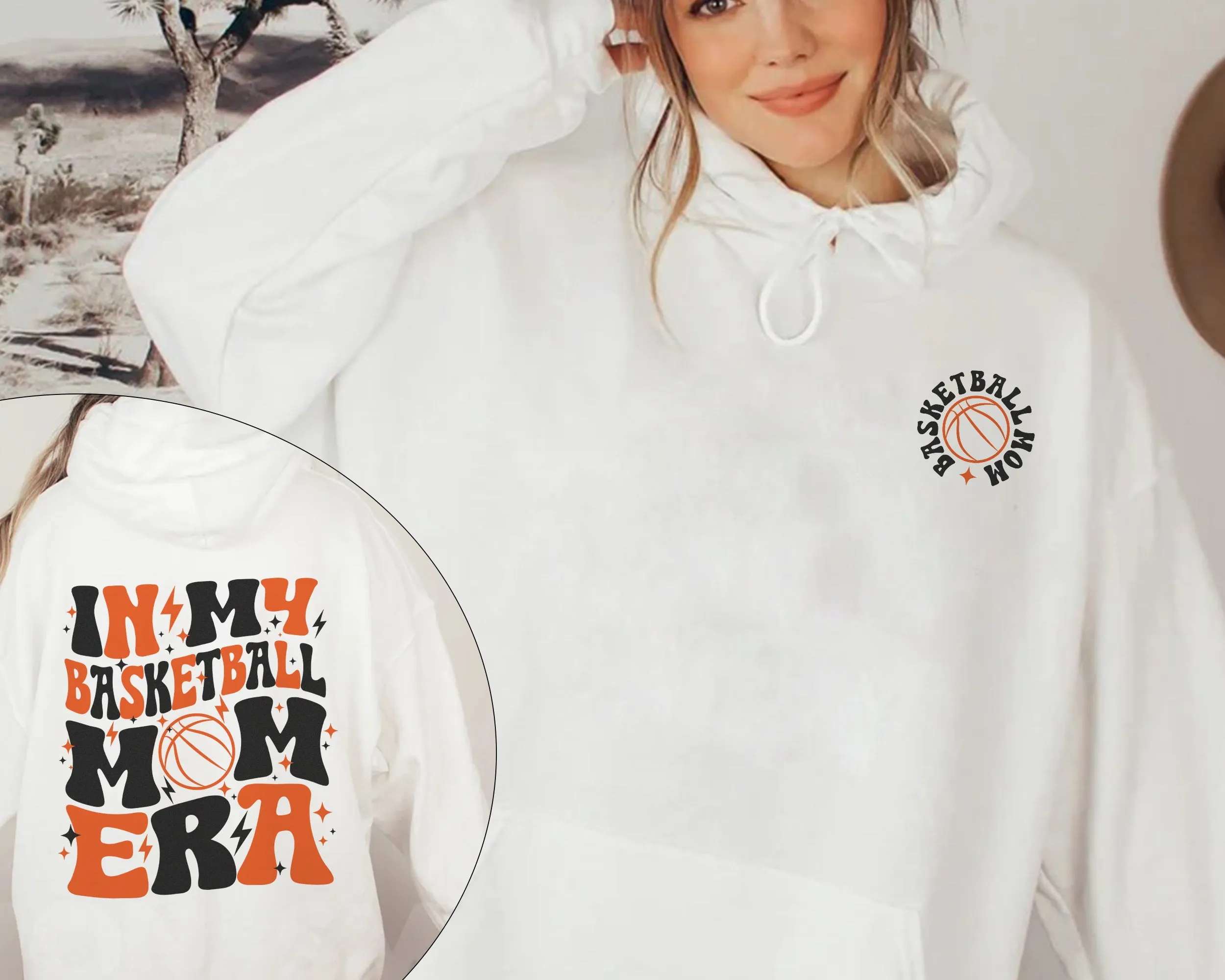 In My Basketball Mom Era Hoodie, Sports Mom Shirt, Basketball Season Sweatshirt, Basketball Lover Crewneck, Basketball Game Day Sweater