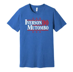 Iverson & Mutombo '00 - Philadelphia Basketball Legends Political Campaign Parody T-Shirt - Hyper Than Hype Shirts