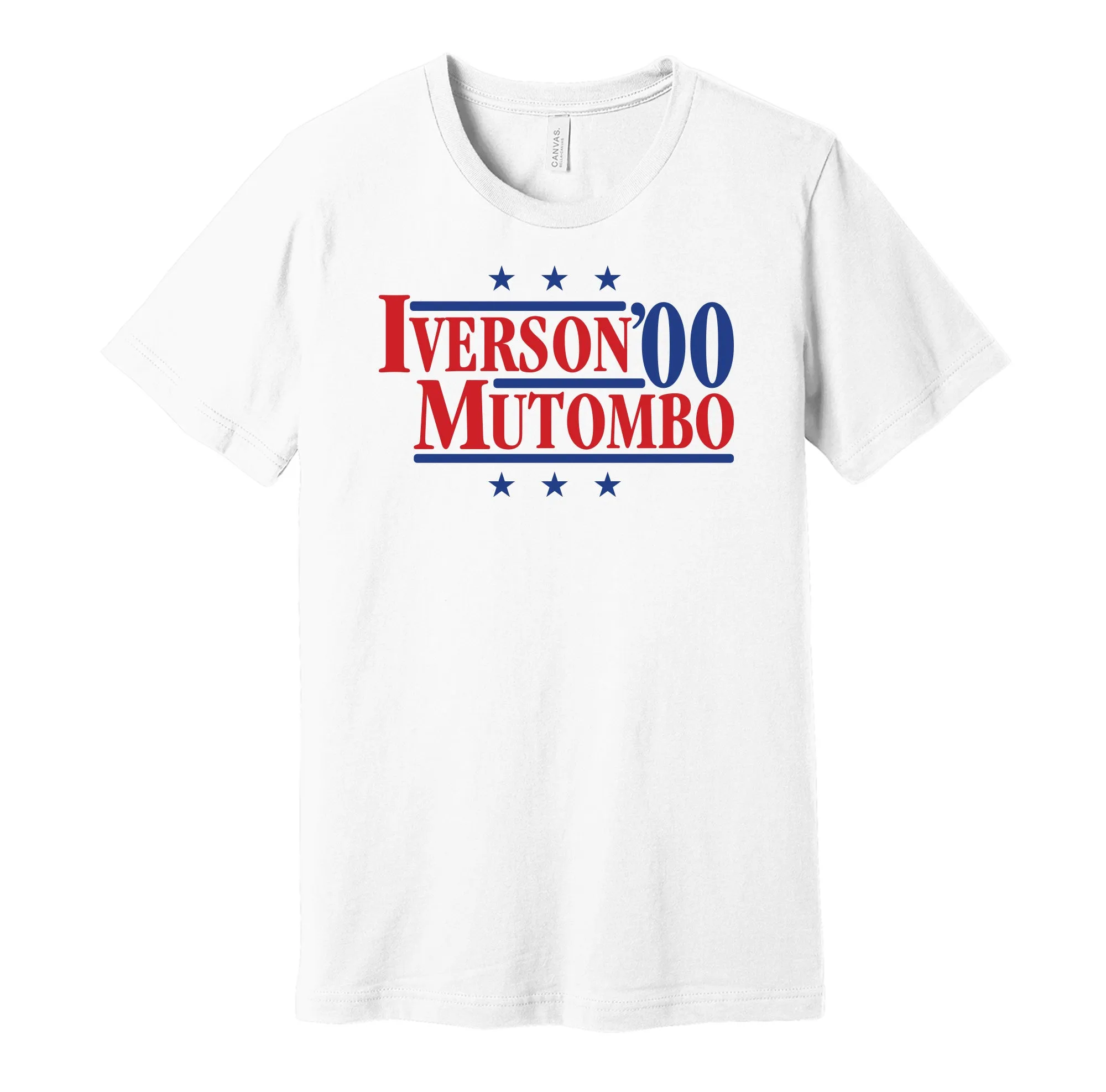 Iverson & Mutombo '00 - Philadelphia Basketball Legends Political Campaign Parody T-Shirt - Hyper Than Hype Shirts