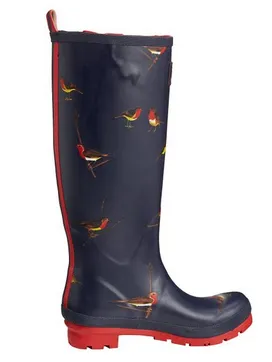 Joules Welly Print Women's Rubber Rain Boots Waterproof