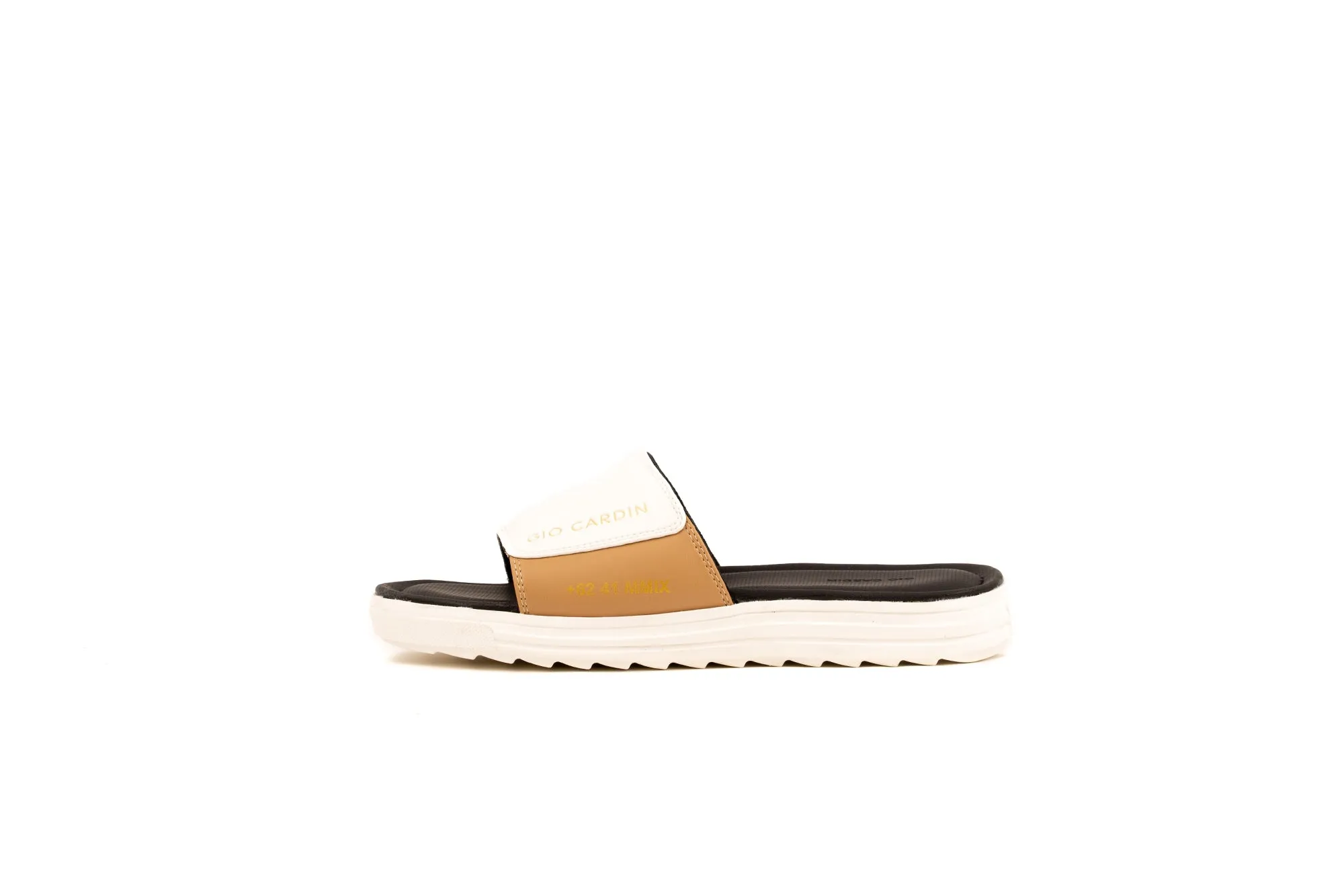 JUDE SLIDES | WHITE / MOCA / WHITE | UNISEX